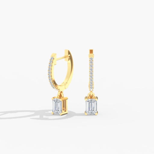 [D99EM] Emerald Droplet Hoops