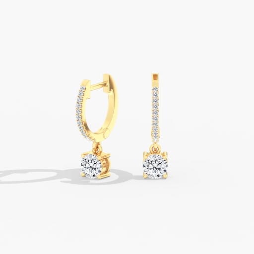 [D100BR] Round Droplet Hoops