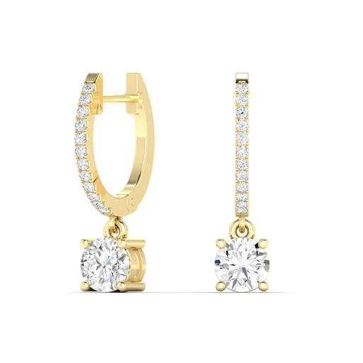 [D100BR] Round Droplet Hoops