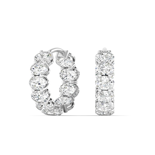 [EHOV106] Inside Out Oval Hoops 4.00ctw