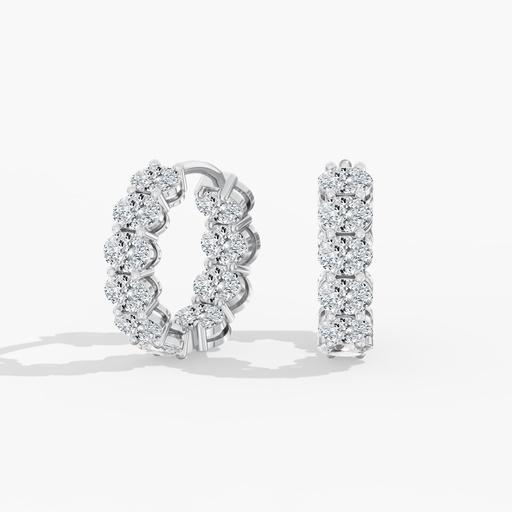 [EHOV106] Inside Out Oval Hoops 4.00ctw