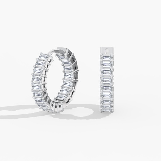 [EMH] Inside Out Emerald Hoops 3.00ctw