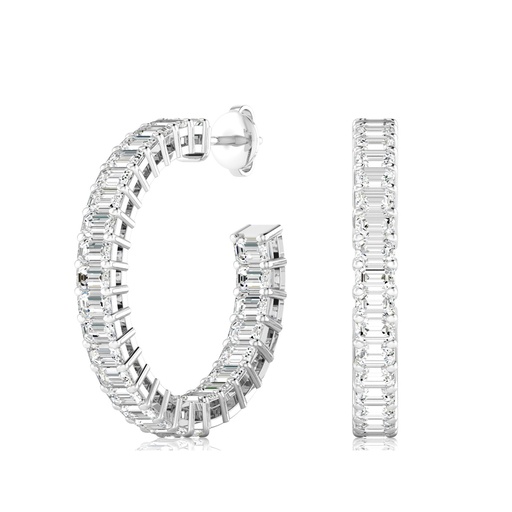 [EMH] Large Emerald Hoops 4.20ctw