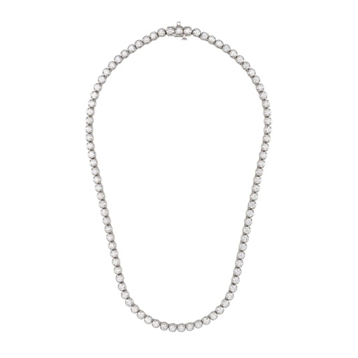 [N100] Round Basket Tennis Necklace