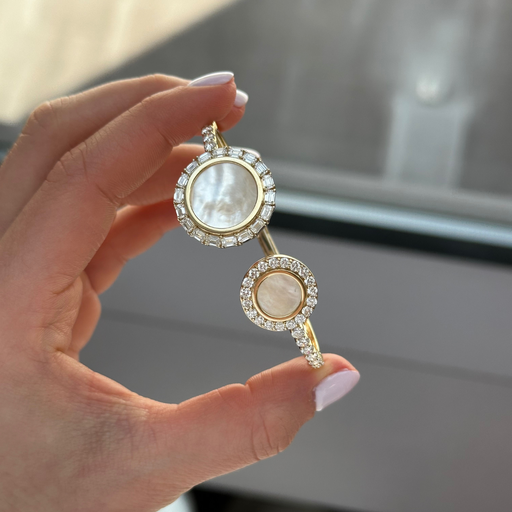 [B1086MOP] Mother of Pearl Hinged Cuff