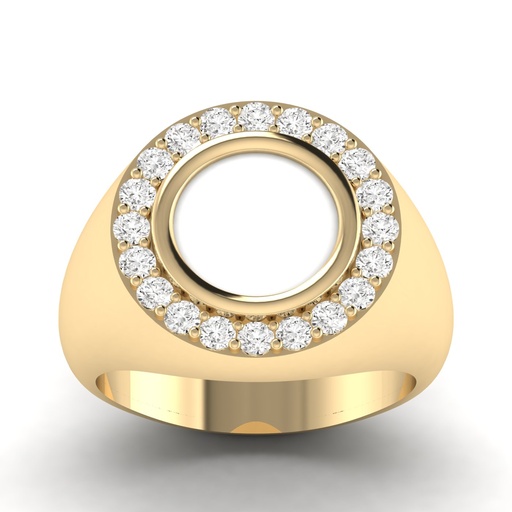 [R1078MOP] Mother of Pearl Halo Signet Ring