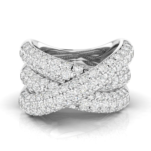 [R170] Pave Cross Over Ring 3.50ctw