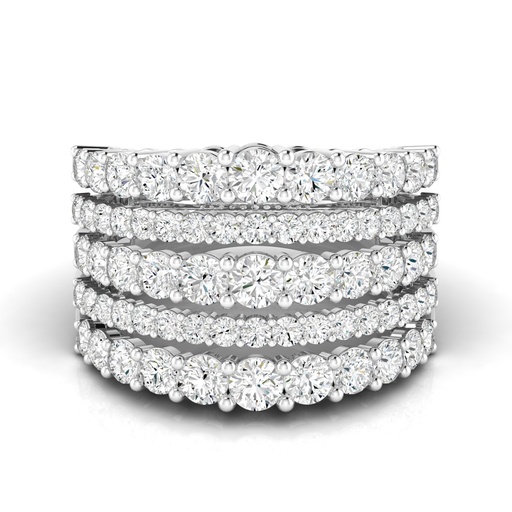 [R158] Five Row Statement Ring 3.00ctw