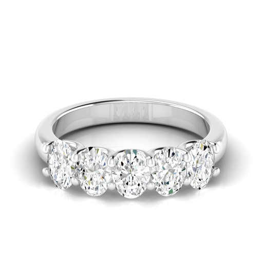 [5OVU] Five Stone Oval Band U Shape