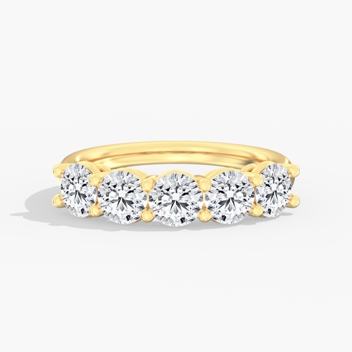 [5BRU] Five Stone Round Band U Shape