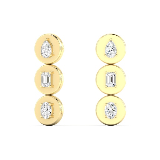 [E291] Disc Drop Earrings