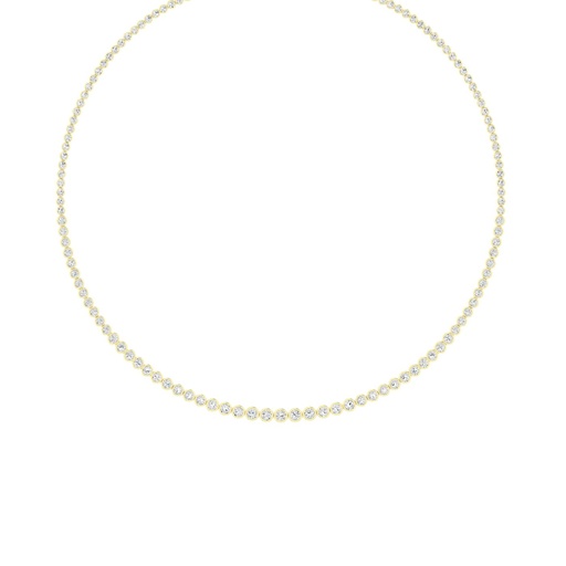 [N292] Graduated Bezel Tennis Necklace