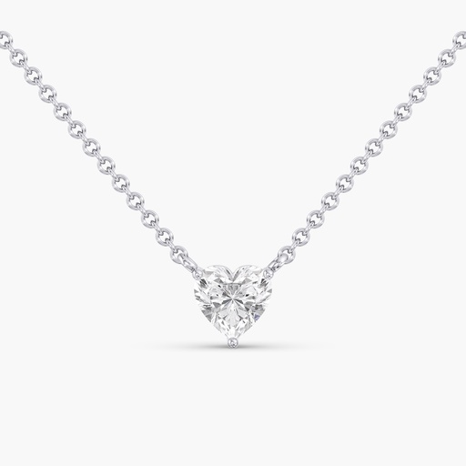 [NHS.50W14] .50ct Heart Shape Solitaire Pendant 14kt White