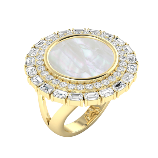 [R1077MOP] Mother of Pearl Split Shank Ring