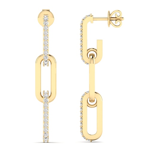 [E127] Paperclip Drop Earrings
