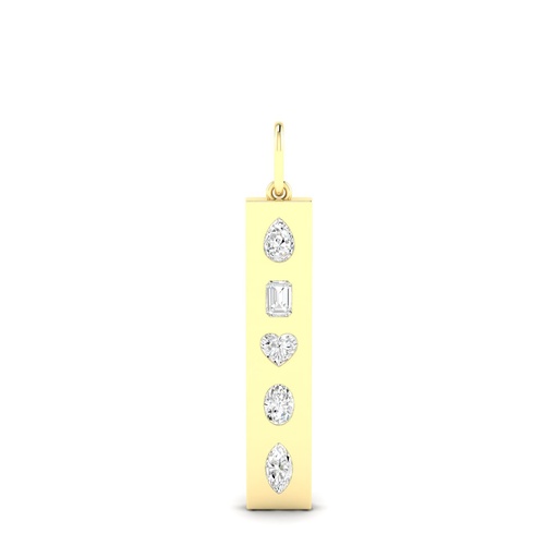 [P392] Multi Shape Inlay Bar Charm