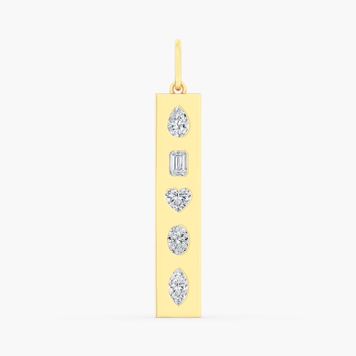 [P392] Multi Shape Inlay Bar Charm