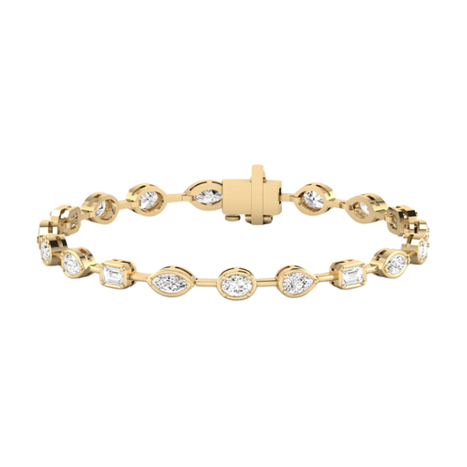 [BF15] Gold Halo Multi Shape Tennis Bracelet