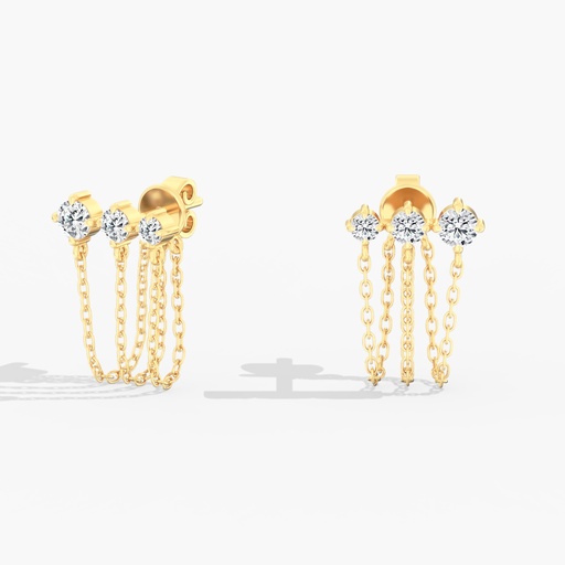 [E54ST] Starlight Triple Chain Stud