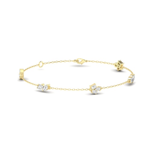 [BMULTI424] Dainty Multi Shape Cluster Bracelet