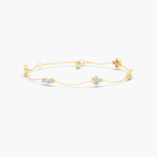 [BMULTI424] Dainty Multi Shape Cluster Bracelet