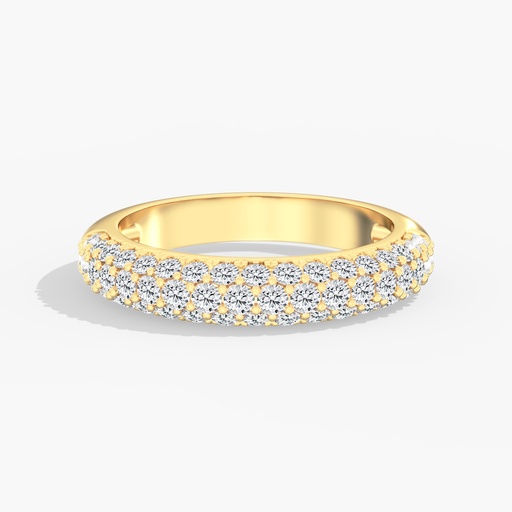 [R589] Domed Pave Half Band