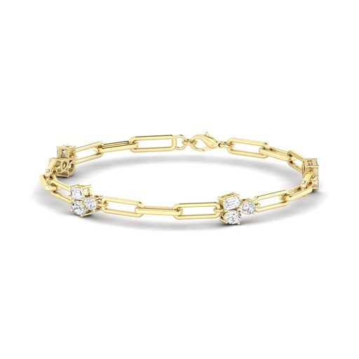 [BMULTI] Multi Shape Cluster Paperclip Bracelet
