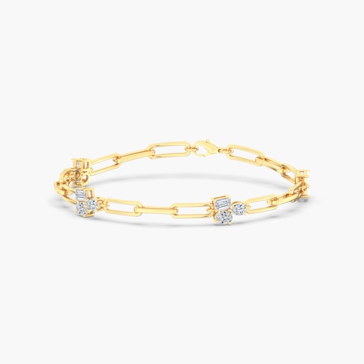 [BMULTI] Multi Shape Cluster Paperclip Bracelet