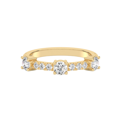 [R600] Three Round and Pave Band