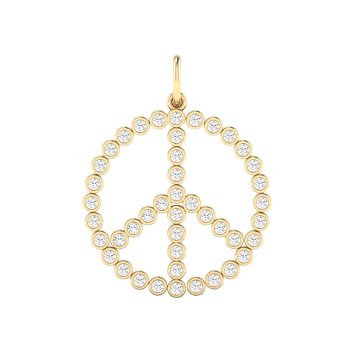 [P66] Bezel Peace Sign Charm