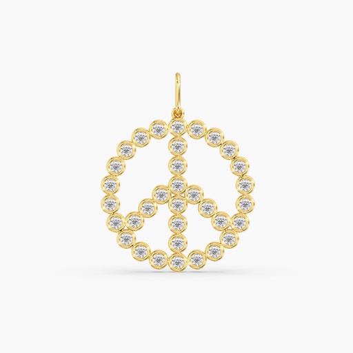[P66] Bezel Peace Sign Charm