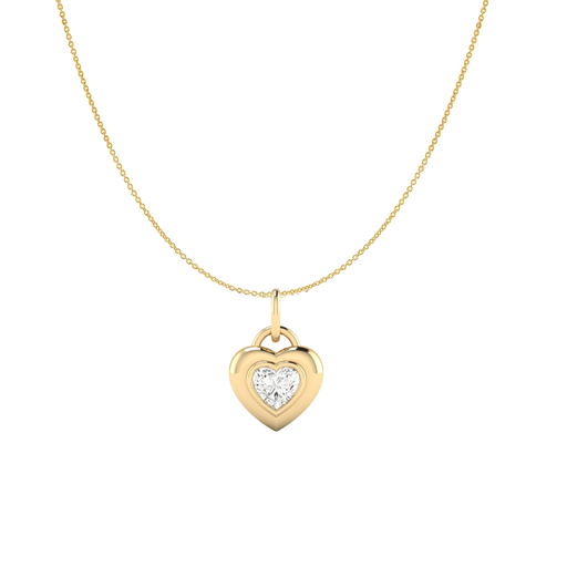 [P705] Golden Heart Bezel Pendant