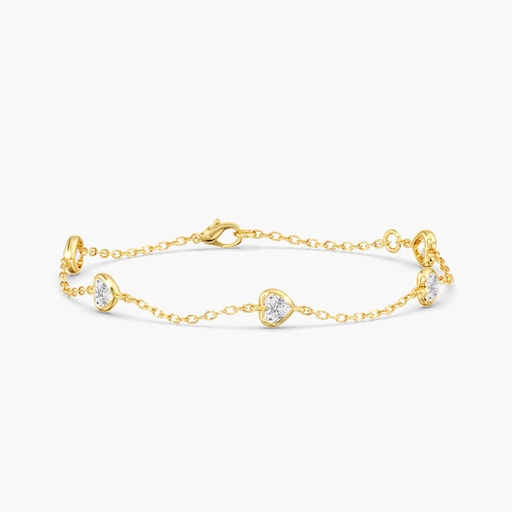 [B39] Heart Bezel Station Bracelet