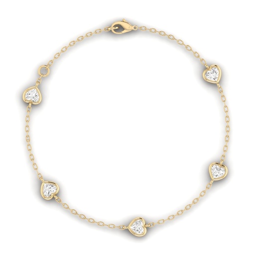 [B39] Heart Bezel Station Bracelet