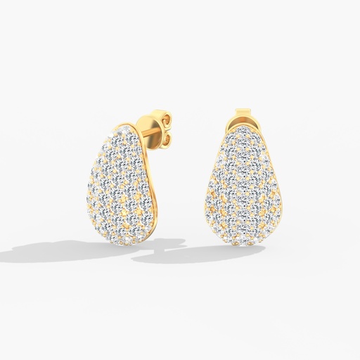 [E18] Pave Domed Cloud Earrings
