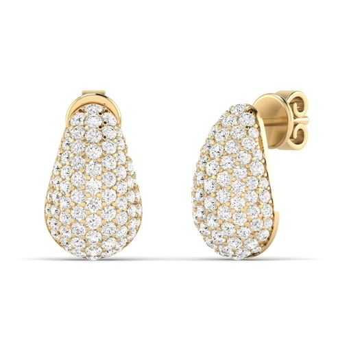 [E18] Pave Domed Cloud Earrings