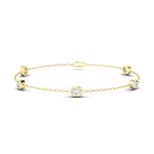 [BF68] Multi Shape Bezel Station Bracelet