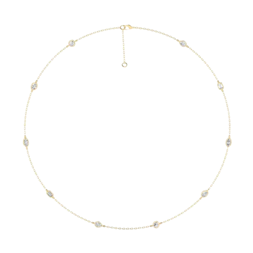 [NF82] Multi Shape Bezel Station Necklace