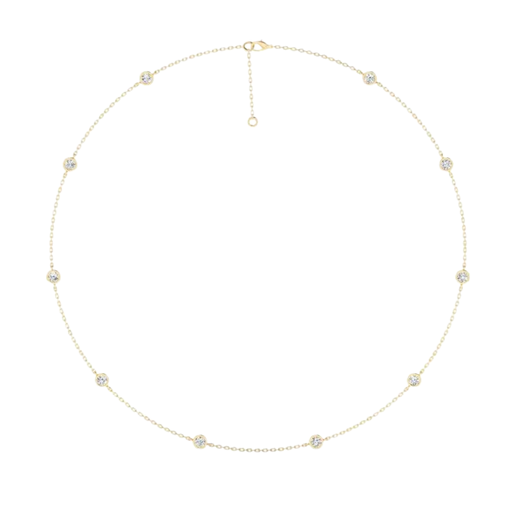[N81] Round Bezel Station Necklace