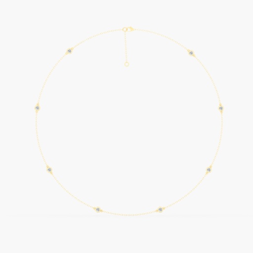 [N81] Round Bezel Station Necklace