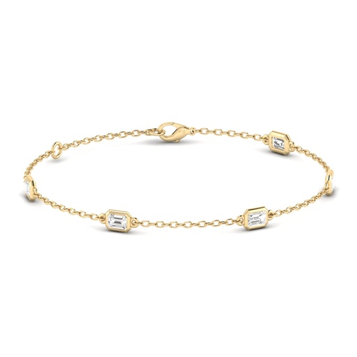 [B92EM] Emerald Bezel Station Bracelet
