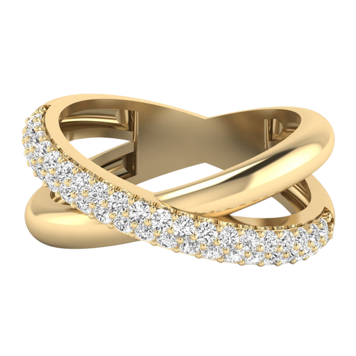 [R507] Pave Domed Crossover Ring