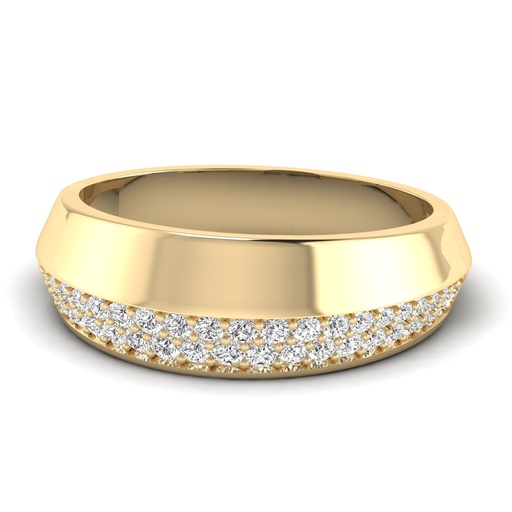 [R498] Gold and Pave Knife Edge Ring