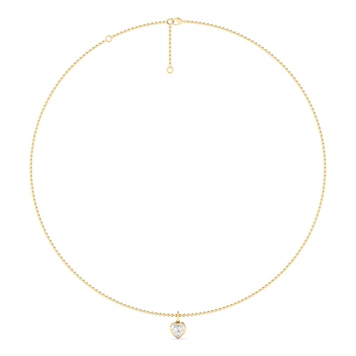 [P92HS] Heart Bezel Pendant with Ball Chain