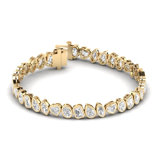 [BZF91] Multi Shape Bezel Tennis Bracelet 