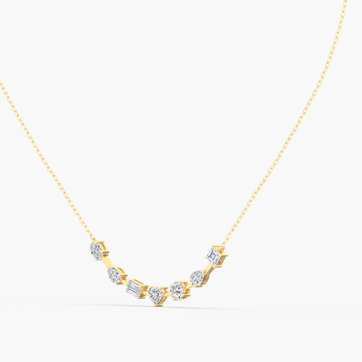 [NF78] Multi Shape Curved Bar Necklace