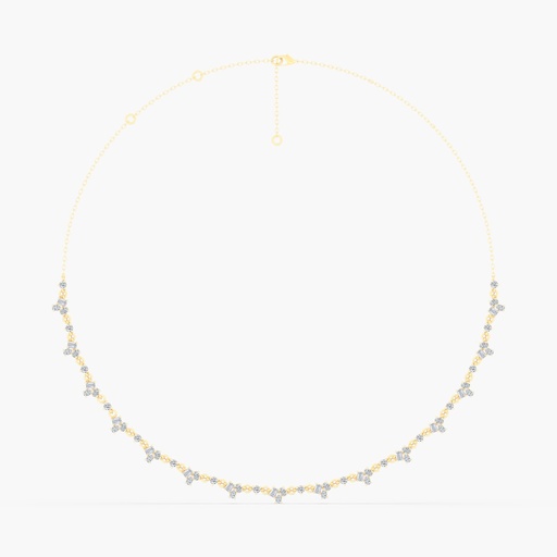 [NF18] Multi Shape Cluster Half Tennis Necklace