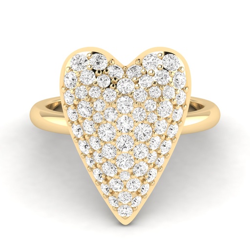 [R205] Domed Pave Heart Ring