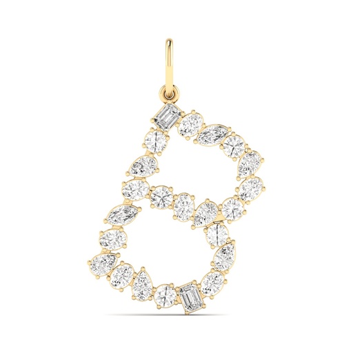 [P45B] Multi Shape Letter "B" Charm 