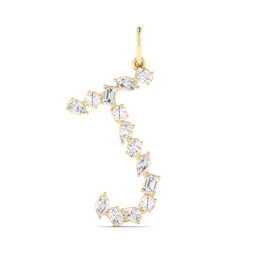 [P45J] Multi Shape Letter "J" Charm 